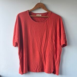 Madewell Raw Edge Hangout Tee in Chili Pepper, M